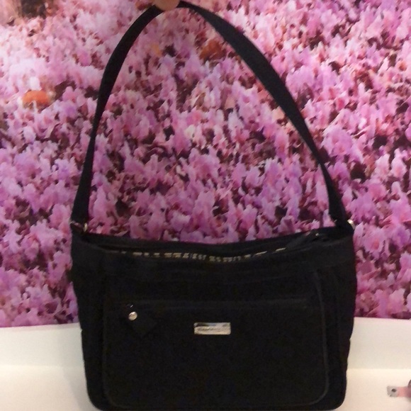 VERA BRADLEY NIOR ALL BLACK SHOULDER BAG - GUC - Picture 8 of 8